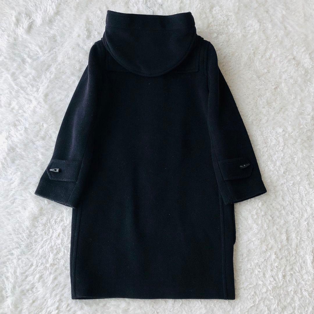 バーバリーロンドン ダッフルコート ヘリンボーン ロゴボタン ロング 紺 L