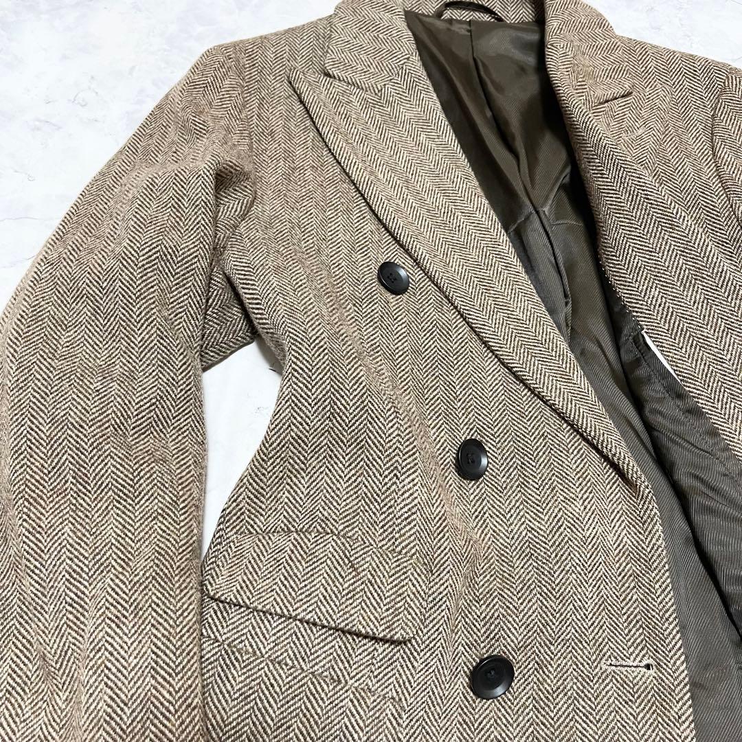 美品 SUIT SELECT チェスター ヘリンボーン LL ウール コート