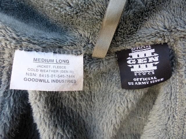 米軍　ポーラテックフリースジャケット　M-L　FG　GEN3　ECWCS　145