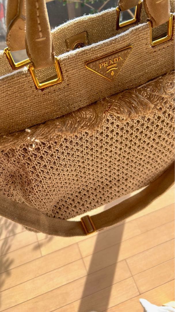 I　PRADA 布ボストンバッグ