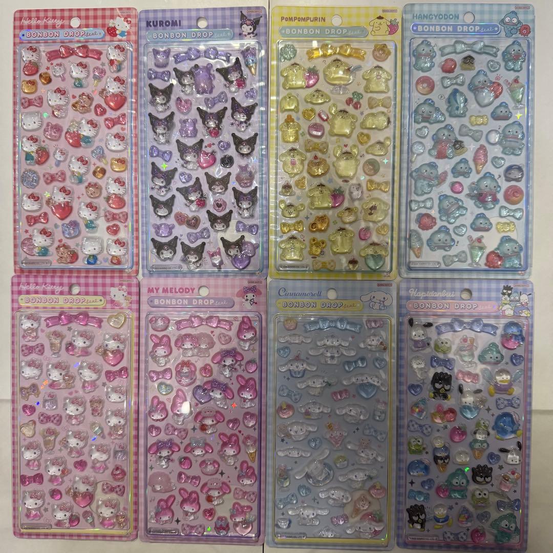 正規品 サンリオ ボンボンドロップシール 8枚セット 第2弾
