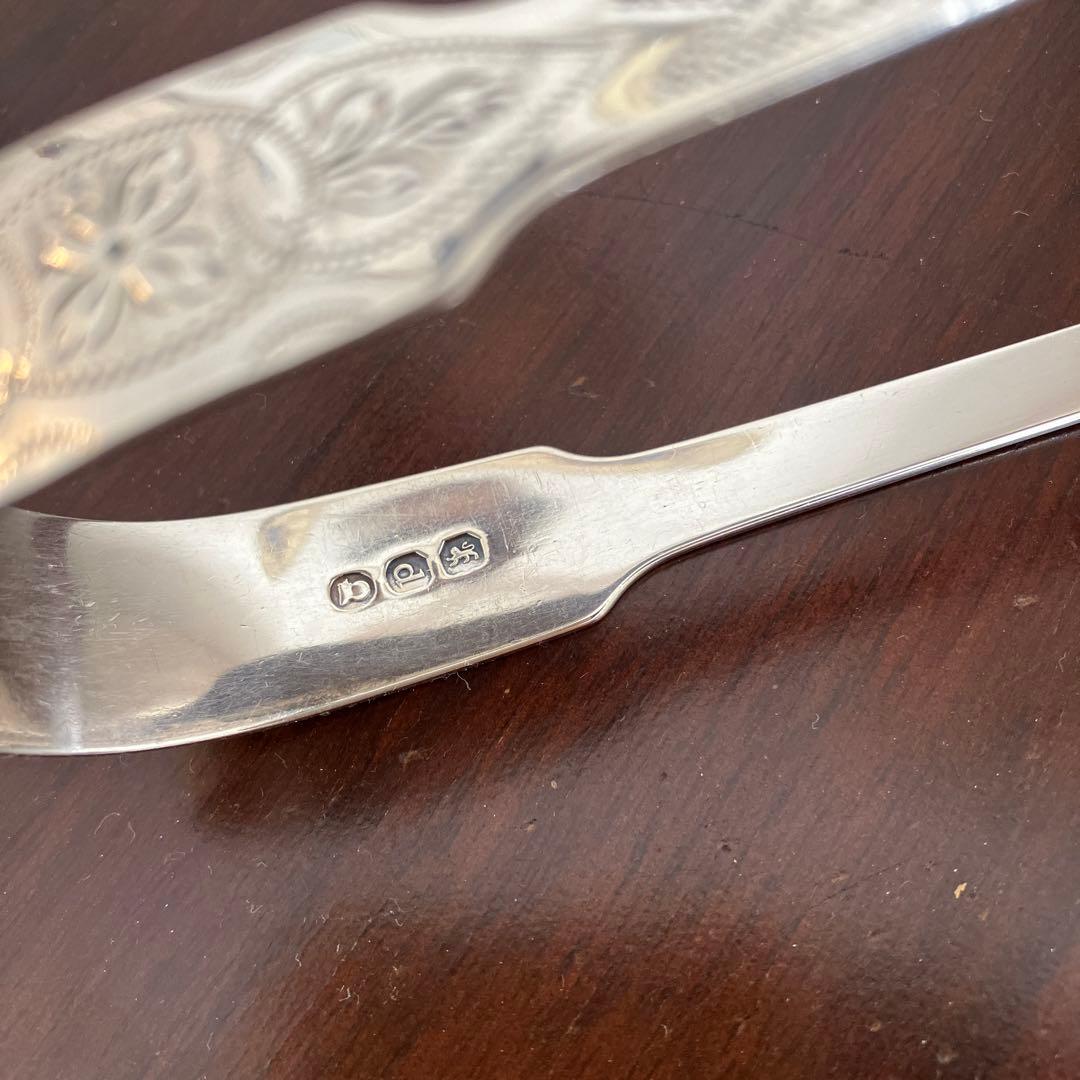 英国アンティーク　純銀　稀少ベイトマンファミリー　トング