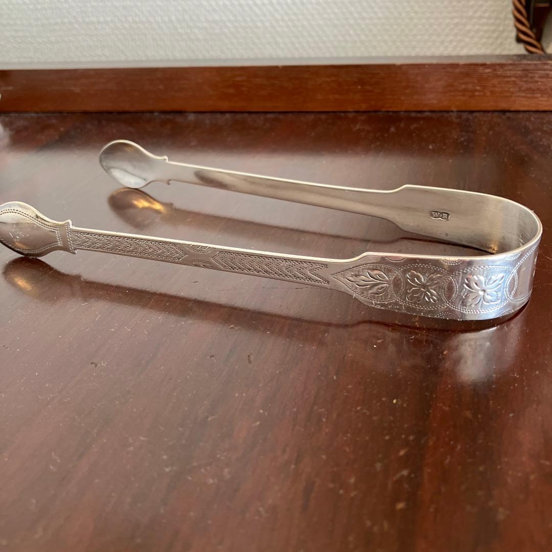 英国アンティーク　純銀　稀少ベイトマンファミリー　トング