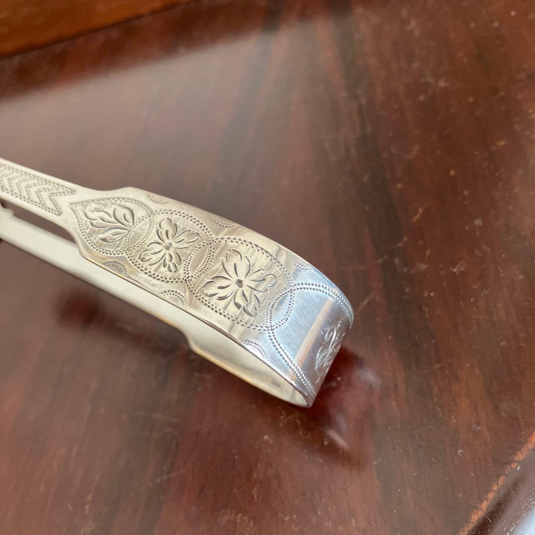 英国アンティーク　純銀　稀少ベイトマンファミリー　トング