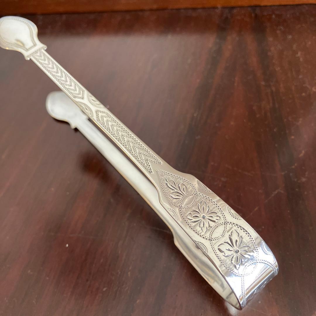 英国アンティーク　純銀　稀少ベイトマンファミリー　トング