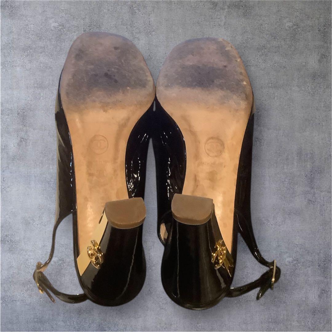 CHANEL エナメルパンプス 黒 美品 SALE‼️