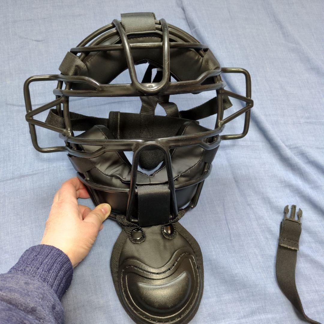 硬式ミズノキャッチャー防具セット 紺 ヘルメット付き