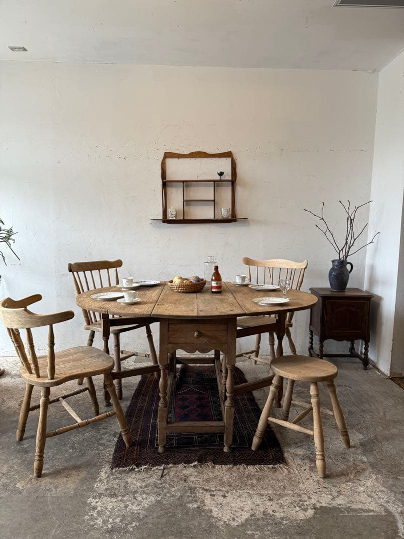 年末・年始SALE ドロワーゲートレッグテーブル ドロップリーフテーブル