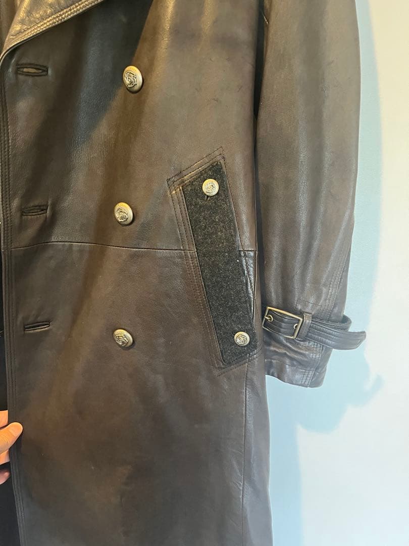 k*0様 PRIGS ブラウンレザー トレンチコート 48
