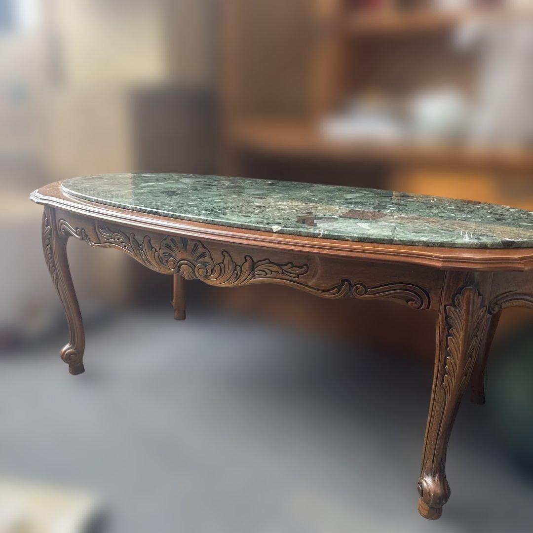 イタリア製　アンティーク　大理石　デーブル　猫脚