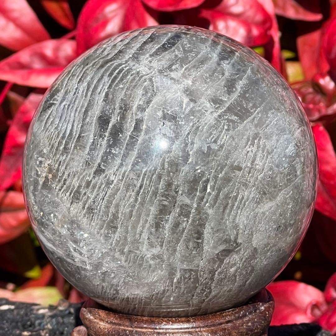 ✳️✨何層にも重なる自然の造形美✨虹入り 千層ガーデンファントム水晶 丸玉 天然石