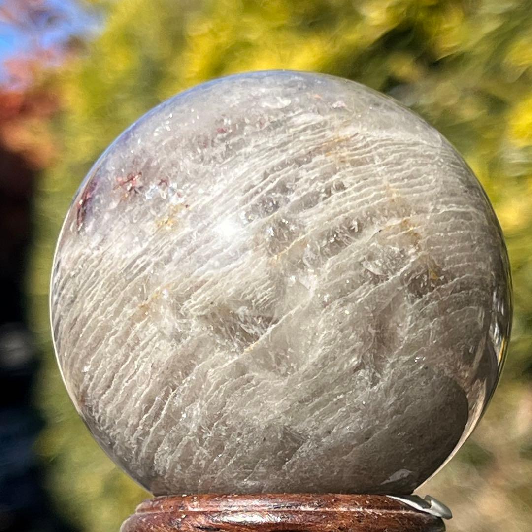 ✳️✨何層にも重なる自然の造形美✨虹入り 千層ガーデンファントム水晶 丸玉 天然石