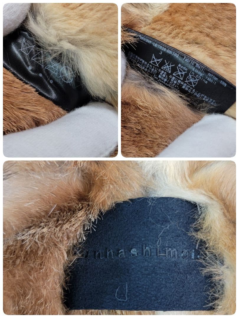 定価19万円 ジュンハシモト ロングトレンチコート 総裏ラビットファー オリーブ