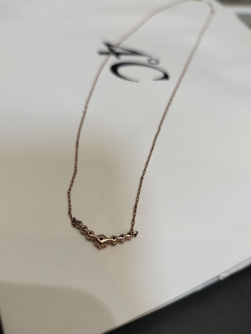 4℃ K10ピンクゴールド ダイヤモンドリング・K10ネックレス セット(箱付)