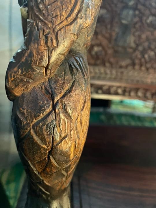 19世紀Carved Rosewood Settle Bench