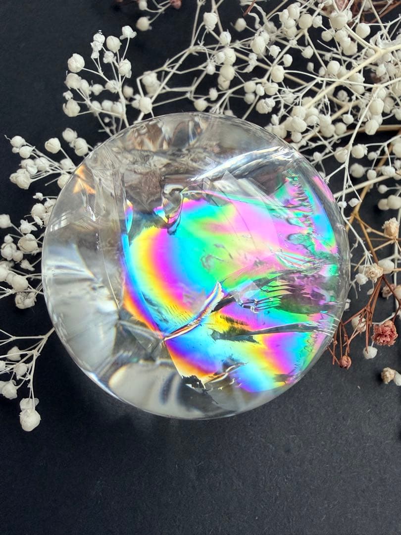 ★招財開運★ 希少美 縁起物＊【虹満載☆転運全体運up 】アイリスクォーツ丸玉