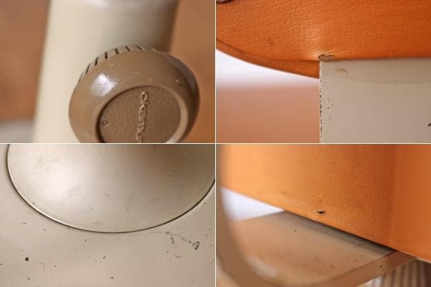 レトロ オカムラ デスクチェア 学習椅子 回転 昇降 リクライニング レザー