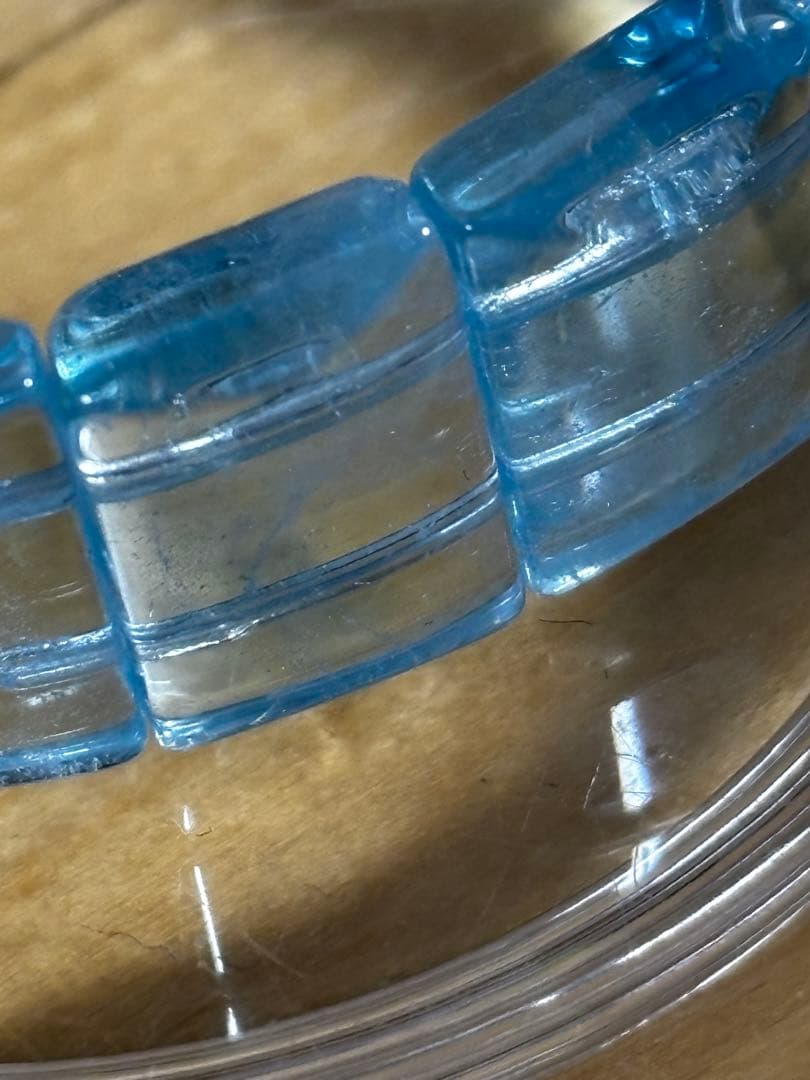 アクアマリン天然石ブレスレット　シルクブレスレットポーチ付き7 ※あきぽん