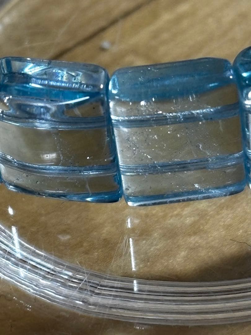 アクアマリン天然石ブレスレット　シルクブレスレットポーチ付き7 ※あきぽん