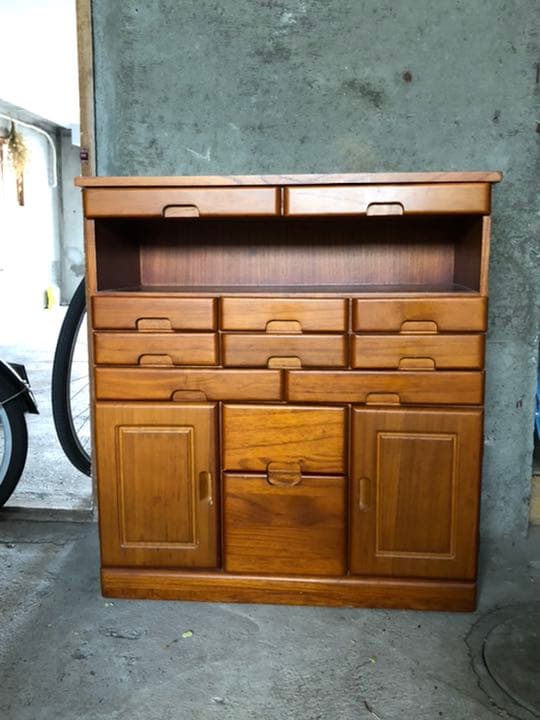 電話台　ファックス台　多目的棚　木製