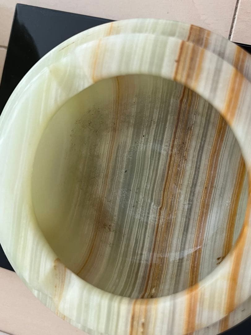 灰皿　置物　オブジェ　天然石？　 水晶？　翡翠ボール？