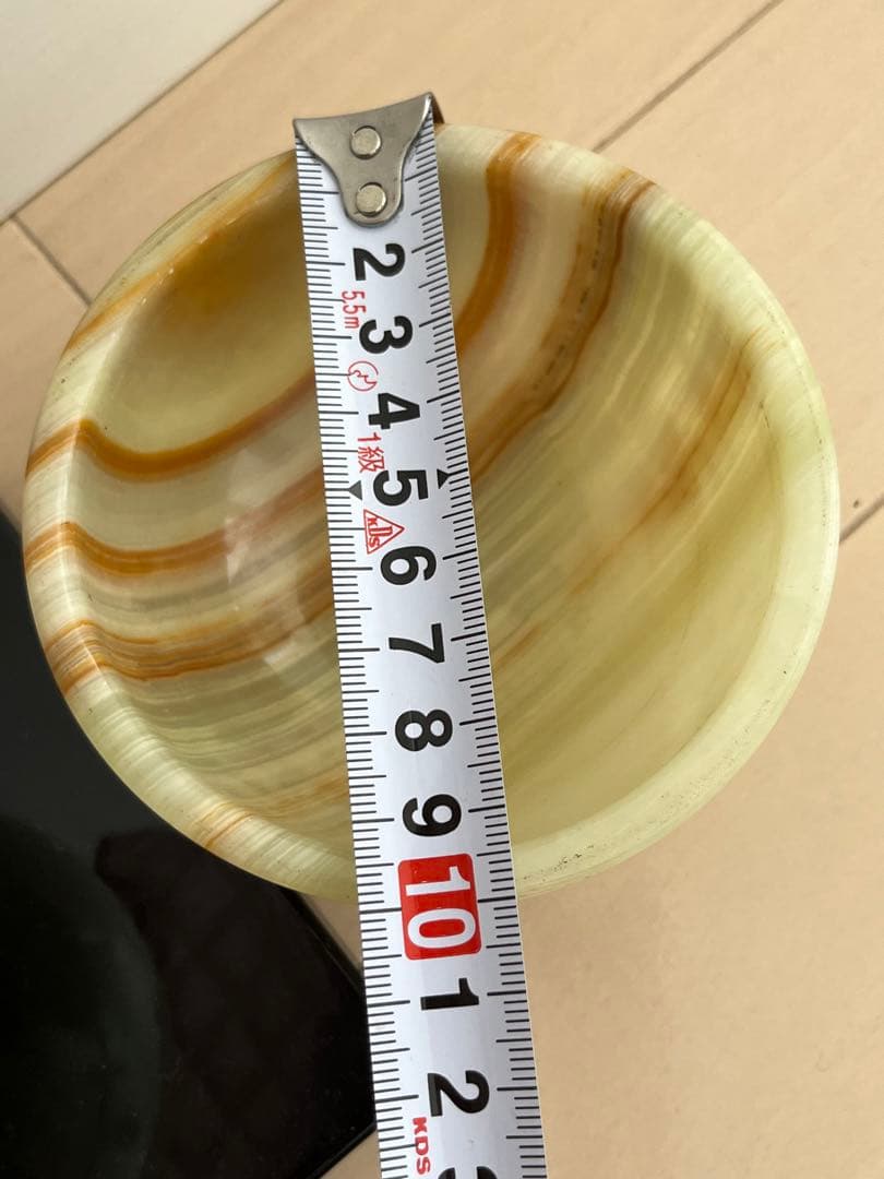 灰皿　置物　オブジェ　天然石？　 水晶？　翡翠ボール？