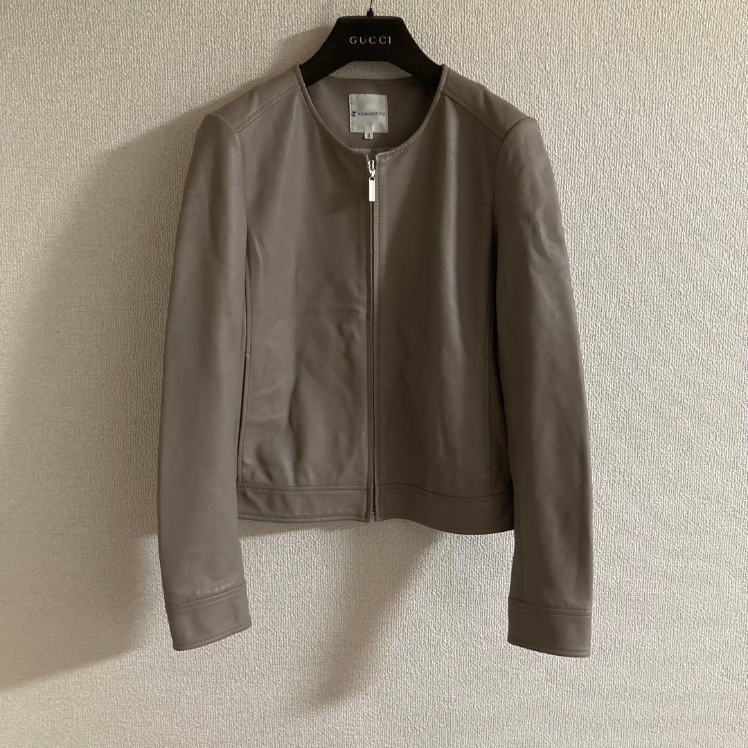 KUMIKYOKU クミキョク羊革ノーカラージャケットL