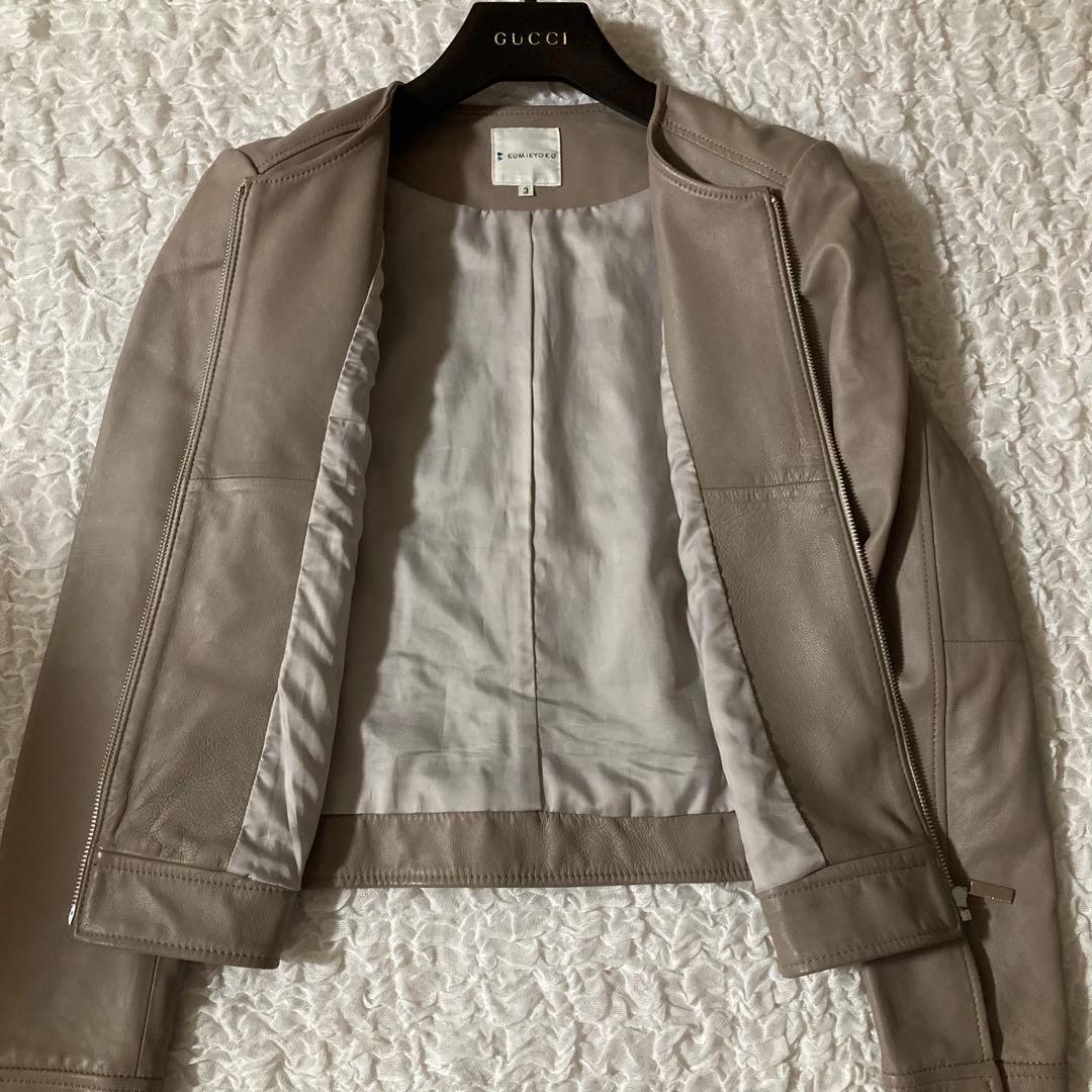 KUMIKYOKU クミキョク羊革ノーカラージャケットL