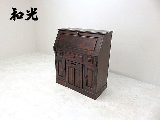 し*き様 美品　和光 樺材ライティングビューロー　 ライティングデスク/書斎デス