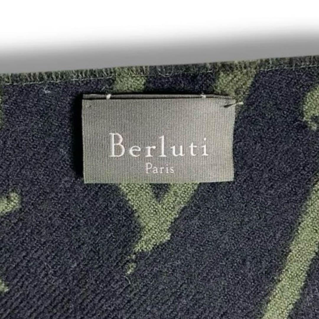 美品 Berluti カリグラフィー マフラー ストール 大判 ウール ビジネス