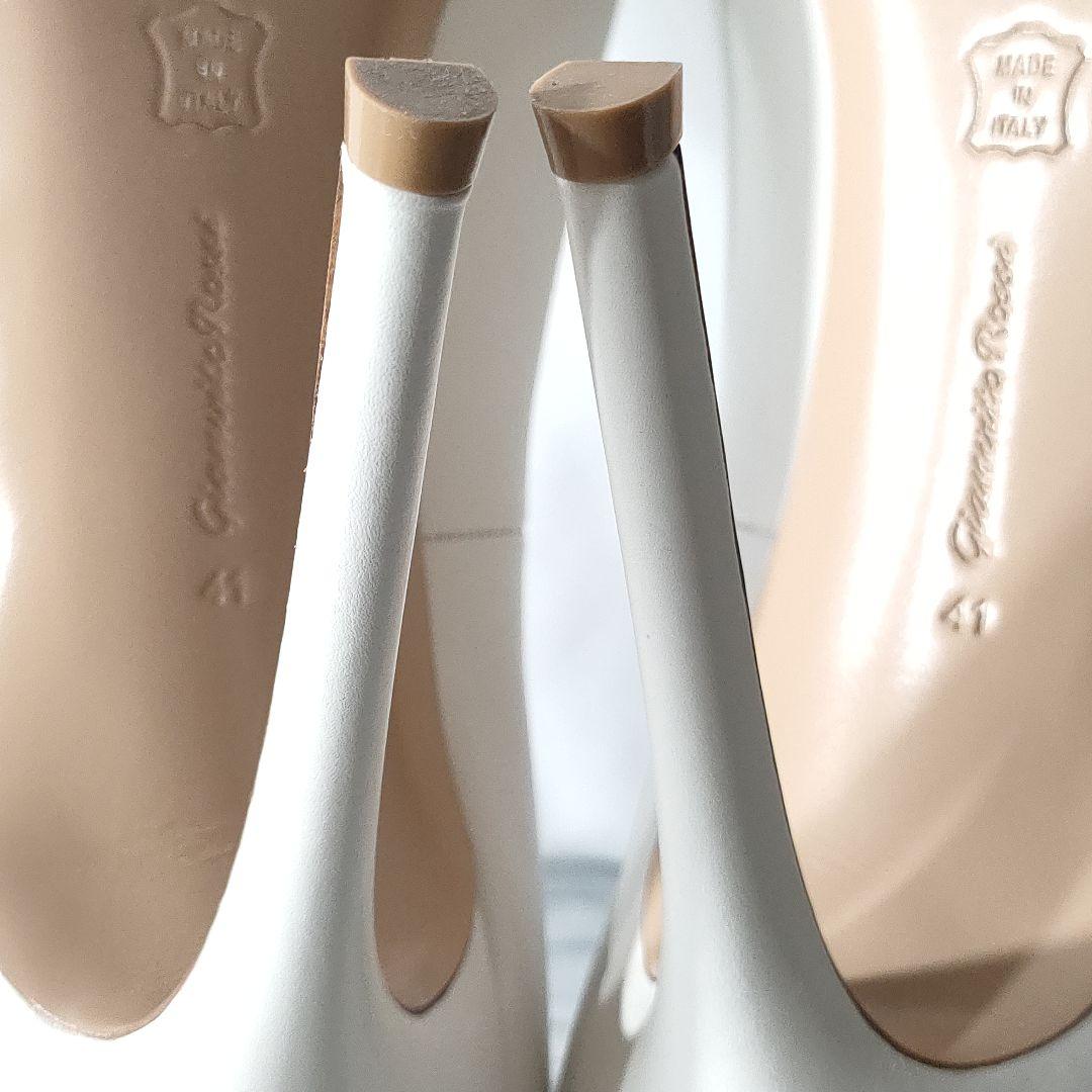 未使用品✨ジャンヴィトロッシ　レザーパンプス　ポインテッドトゥ　白　41