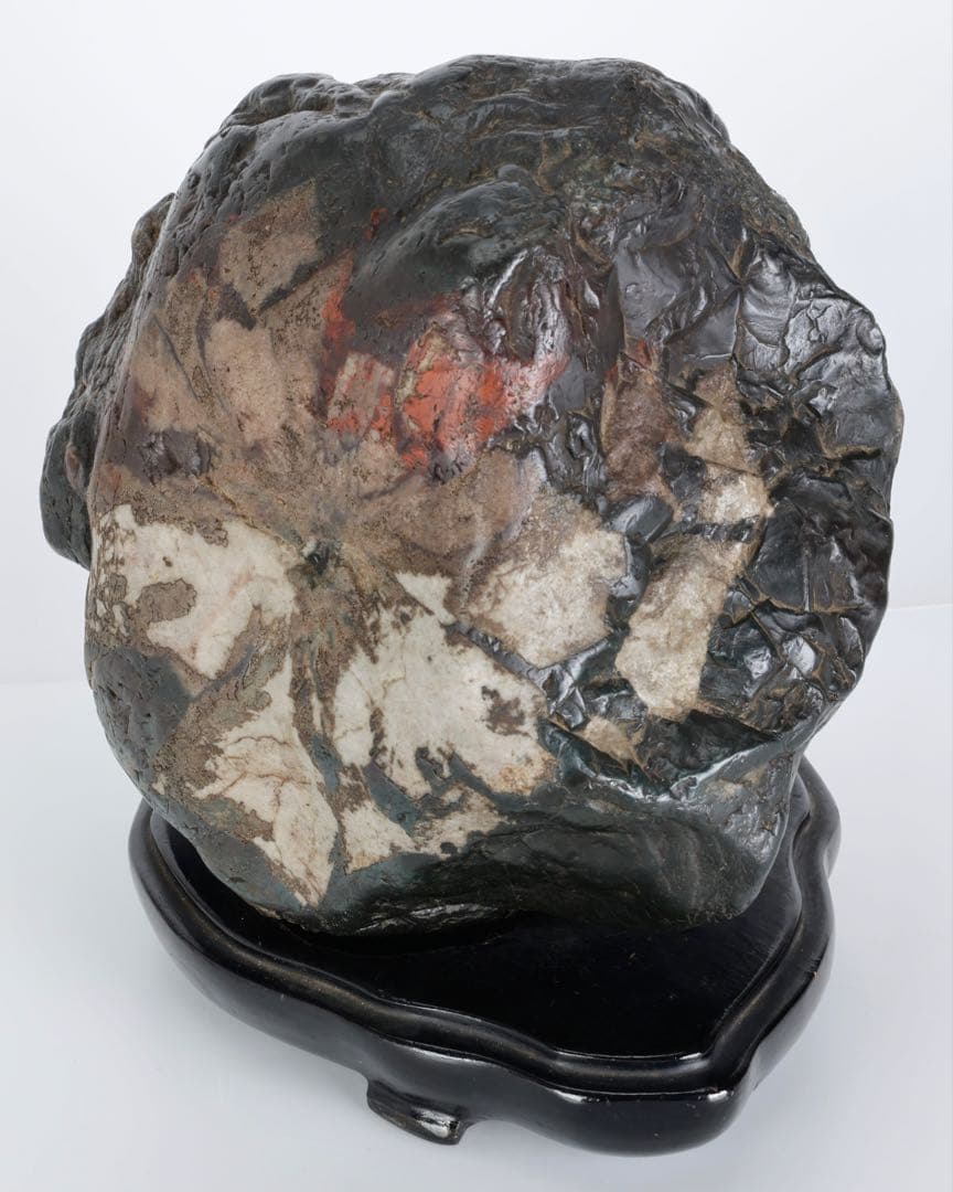 根尾谷産 天然菊花石 台座付 8.3kg 大輪 鑑賞石 原石 水石 紋石 美石