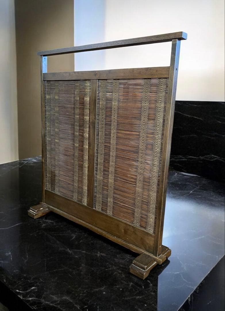 アンティーク★和家具　葦簀の衝立　茶道具　よしずのついたて　パーテーション