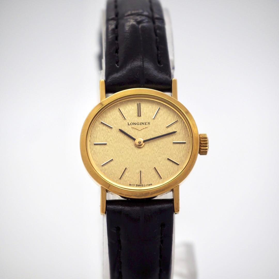 736 稼働【美品】LONGINES 時計　手巻き ゴールド レディース　希少
