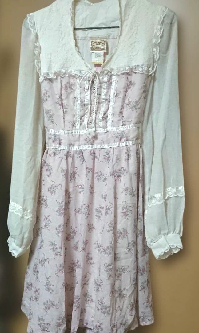 ガニーサックス Gunne Sax 花柄 ワンピース ヴィンテージ