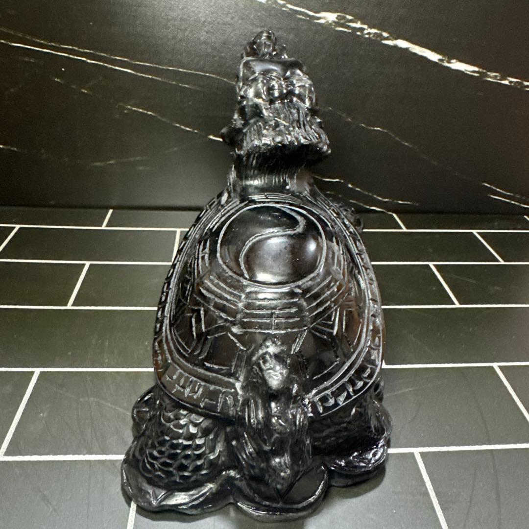 【大型】魔除け　龍亀（ロングイ）　重量2.3kg 黒曜石（オブシディアン）