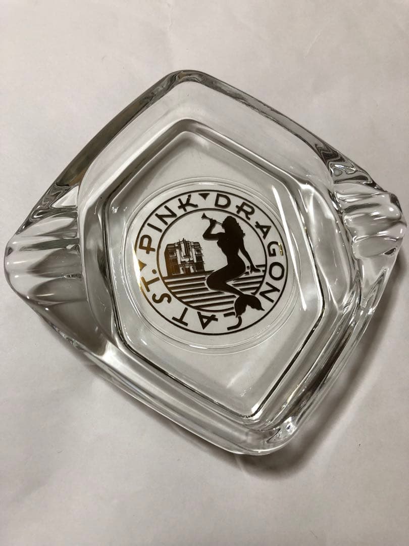 当時物 初期 ピンクドラゴン ガラス灰皿 クリームソーダ ネオロカビリー レア