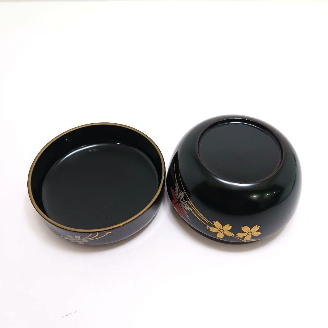 Y3336-4 茶道具 金彩 春秋流水蒔絵 棗・香合 2点セット　う