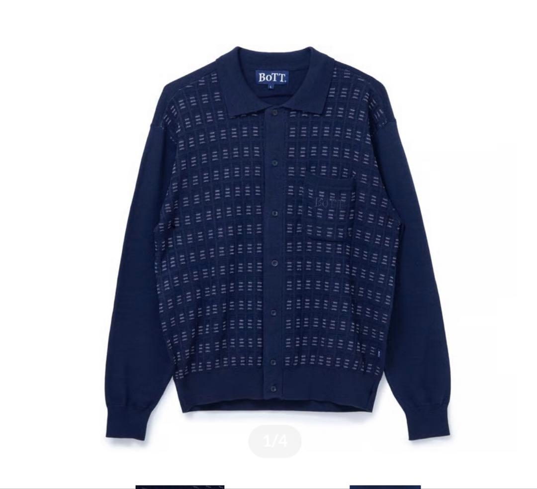 BOTT Button Down ニットポロ　ネイビー