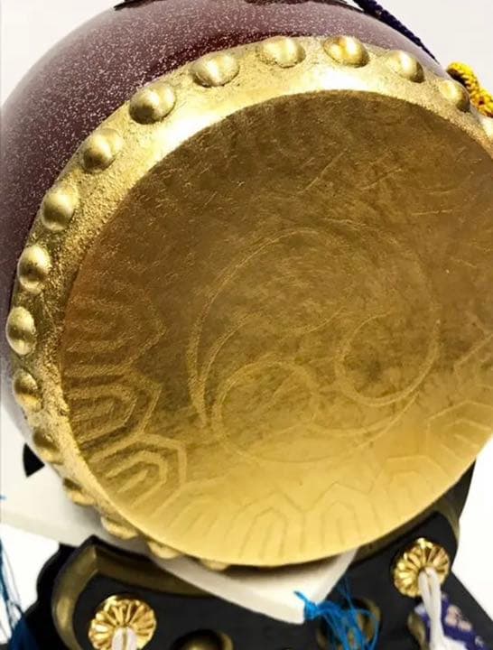 太鼓◇金箔押し・本皮◇昭和レトロ◇五月人形道具-2