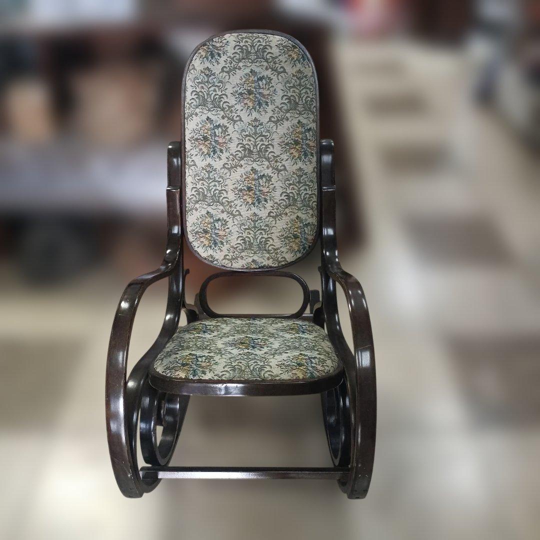 ４９５８）ゴブラン織り木製フレームのロッキングチェア