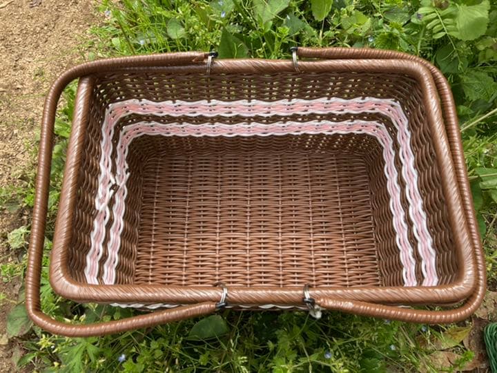篭バック　 カノン、ブラウン(シバヤマさんの手づくりカゴ)昭和レトロ