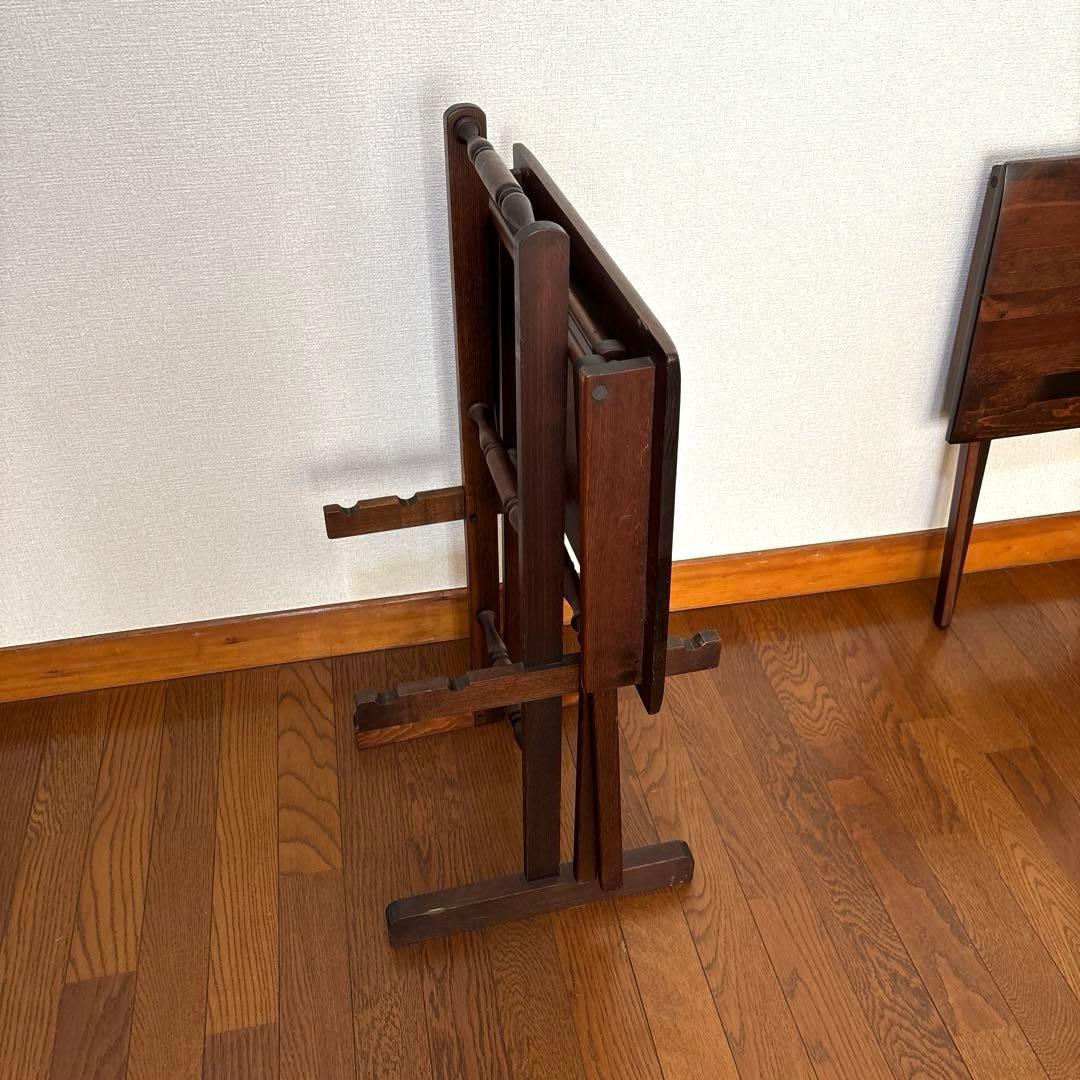 【専用商品】　　　　　　アンティーク 格納式 フォールディング サイドテーブル