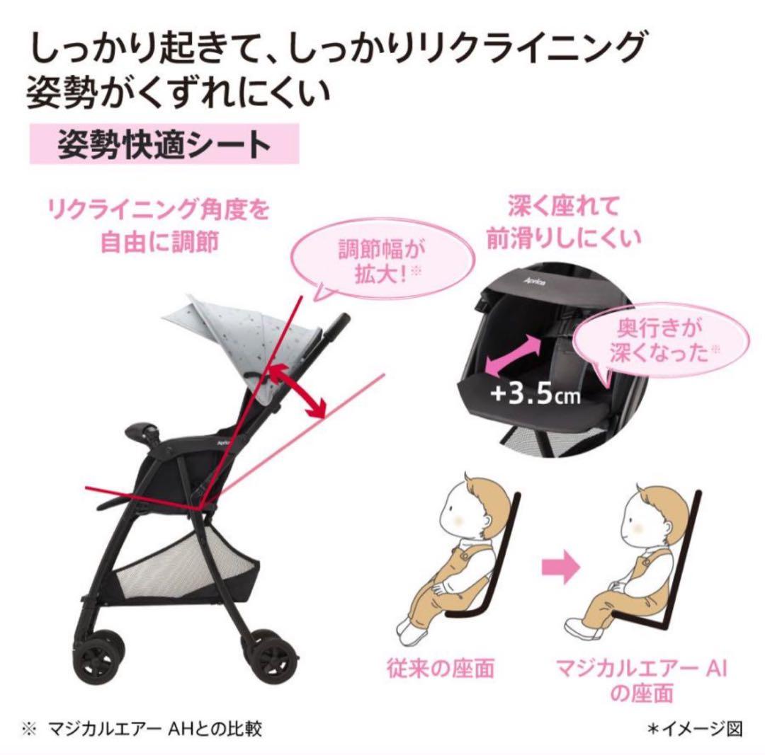 【新品】アップリカ 2025 最新　マジカルエアー AI ベビーカー ネイビー