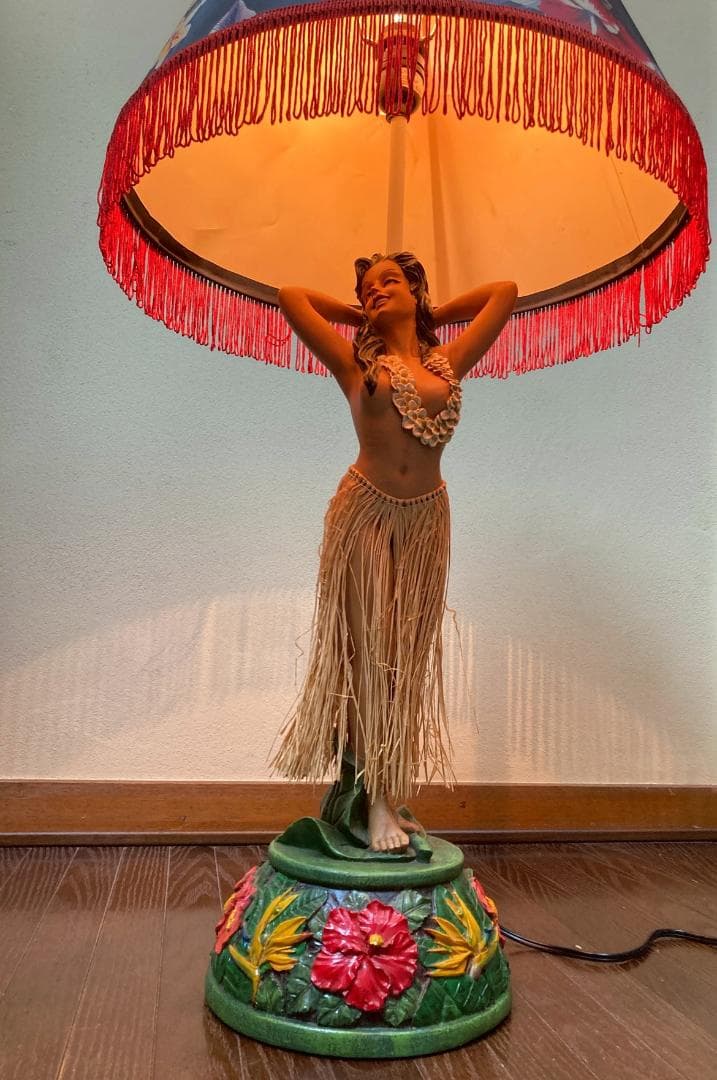 ハワイ☆フラダンス☆ヴィンテージ☆照明スタンド☆シェードランプ☆値下げ交渉ok！