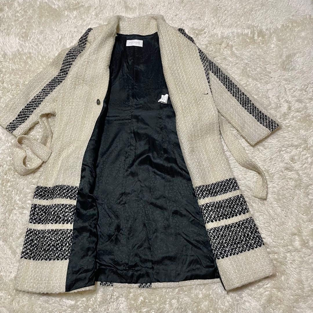 完売品‼️VALENTINO ROMA ツイードロングコート　チェック　ストライプ