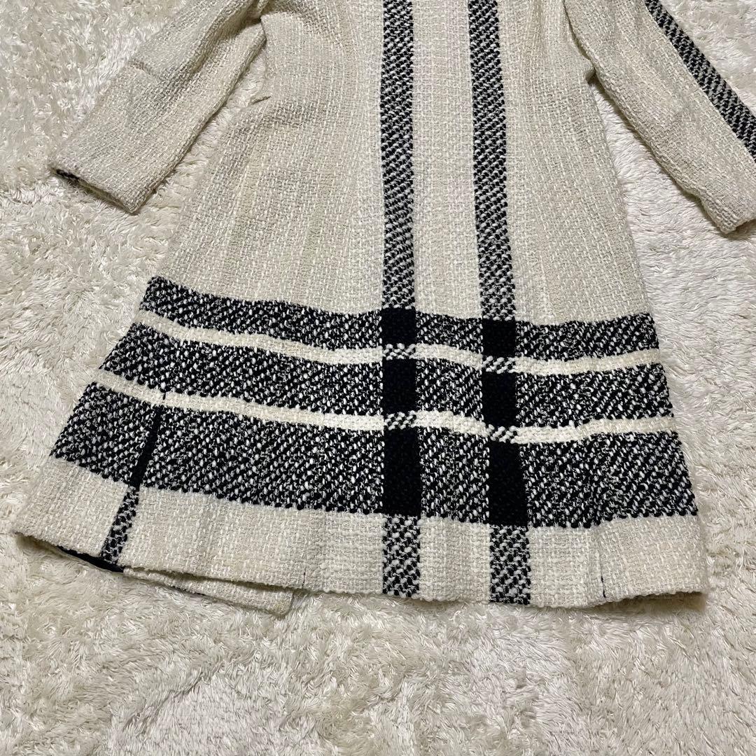 完売品‼️VALENTINO ROMA ツイードロングコート　チェック　ストライプ