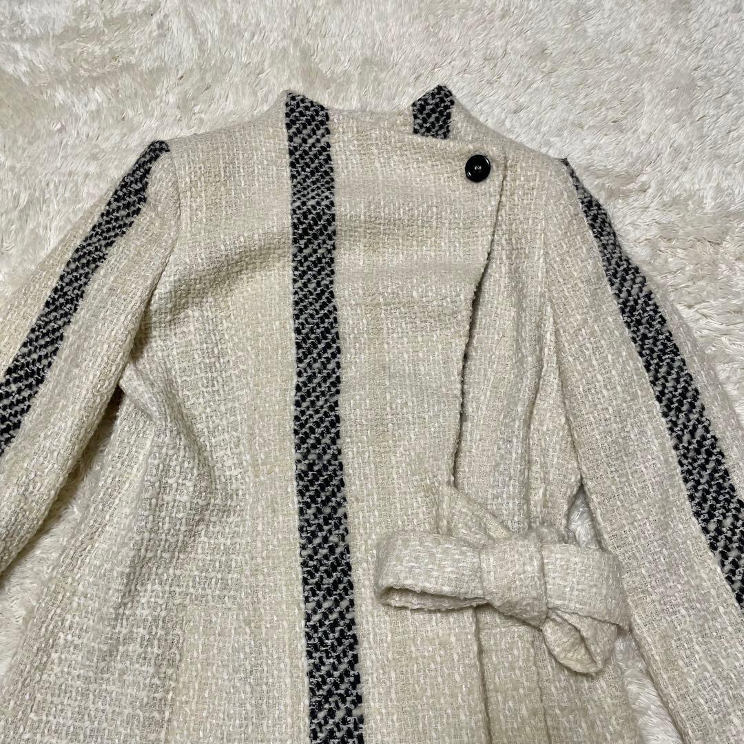 完売品‼️VALENTINO ROMA ツイードロングコート　チェック　ストライプ