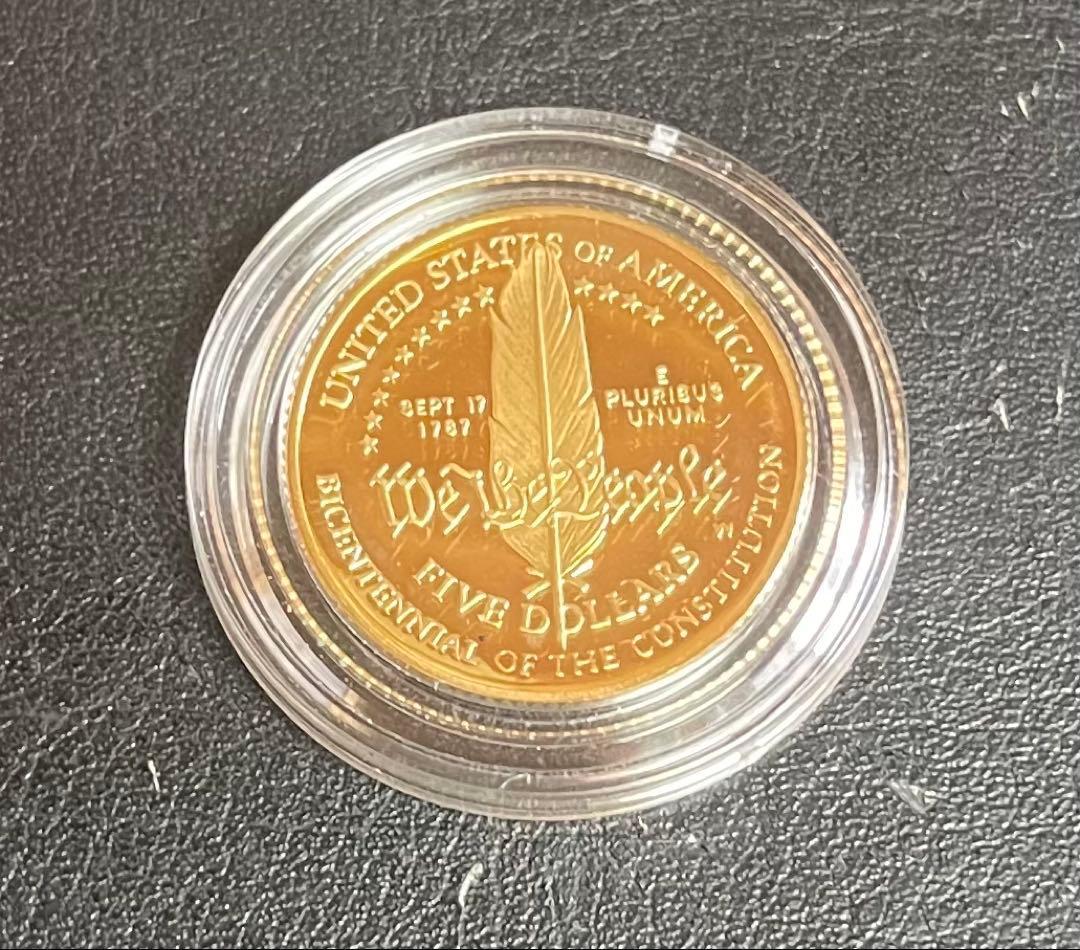 1987年 五ドル金貨 フェザーデザイン