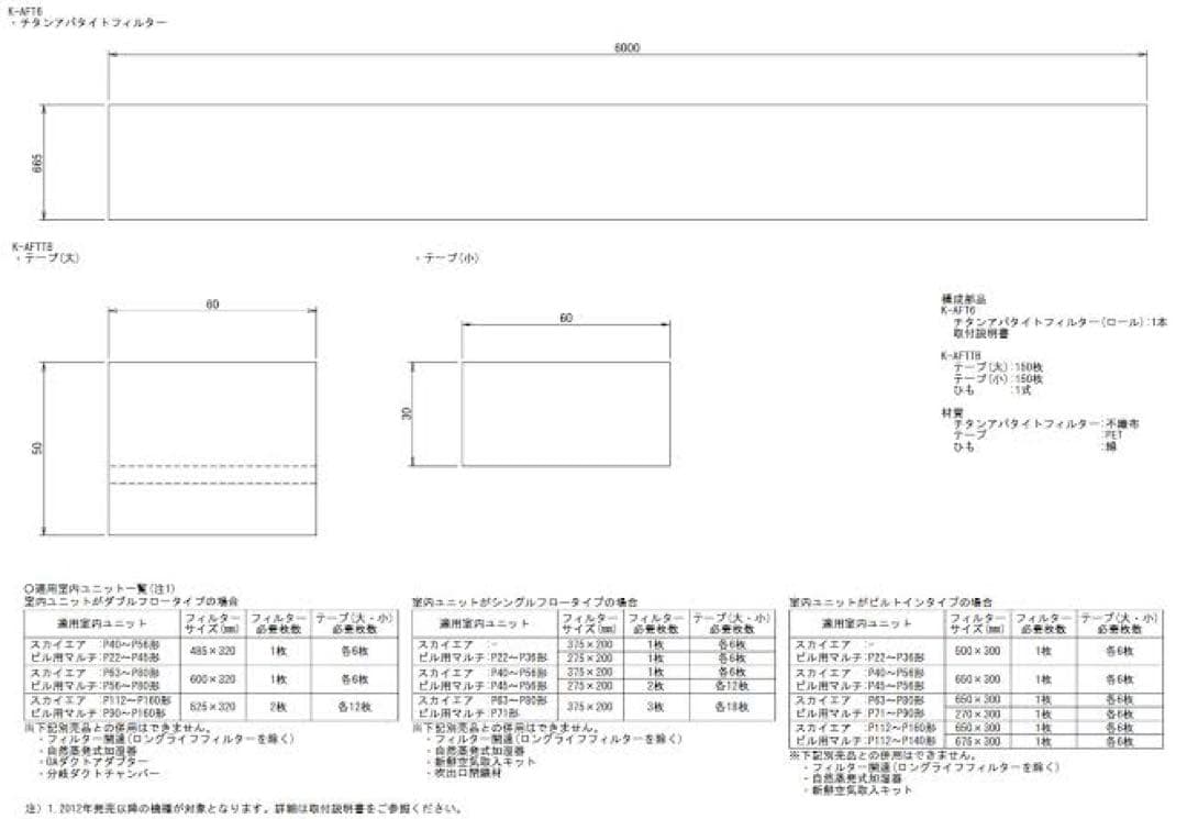 汎用チタンアパタイトフィルター